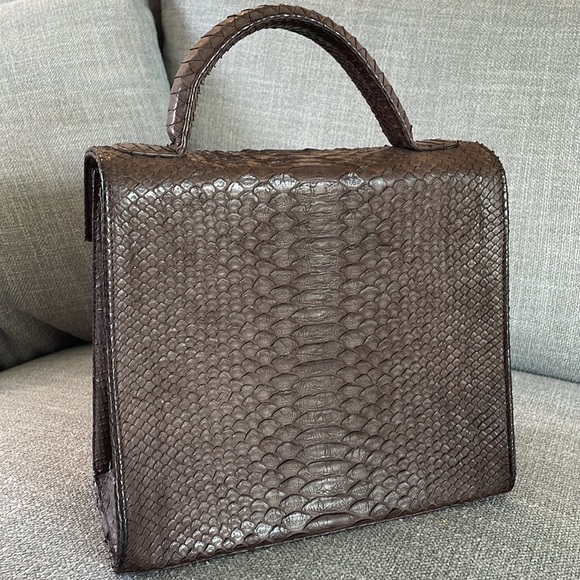 Custom made python skin brown purse NWOT - Picture 4 of 8